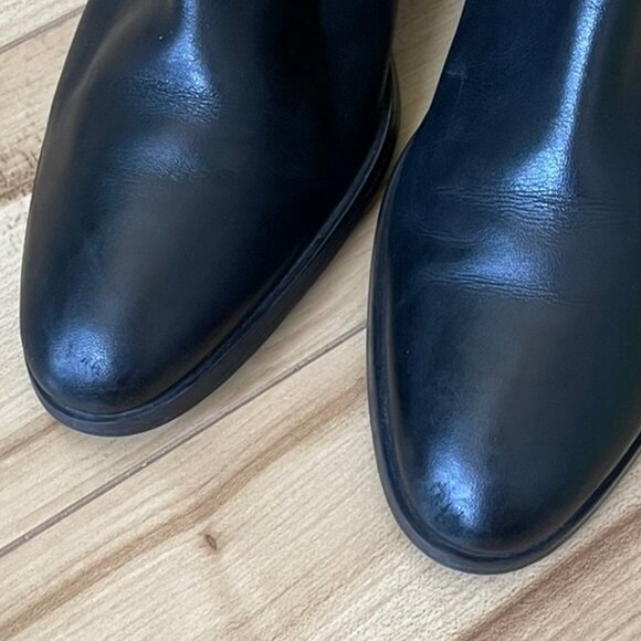 COACH Carmen Black Leather Booties Boots Zipper Pull Heel A01541 Women Size 9 B - Picture 8 of 16